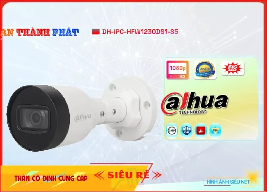 Lắp đặt camera tân phú DH-IPC-HFW1230DS1-S5  Dahua Giá rẻ