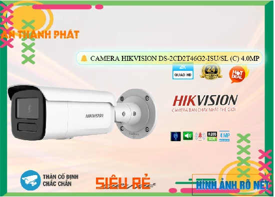 Lắp đặt camera tân phú DS-2CD2T46G2-ISU/SL(C) Camera Sắc Nét  Hikvision