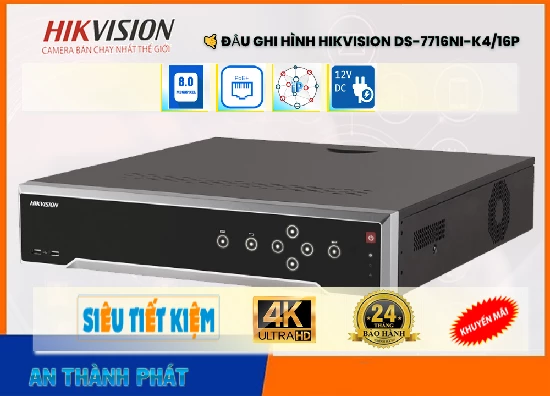 Lắp đặt camera tân phú Đầu Thu KTS  Hikvision DS-7716NI-K4/16P Thiết kế Đẹp