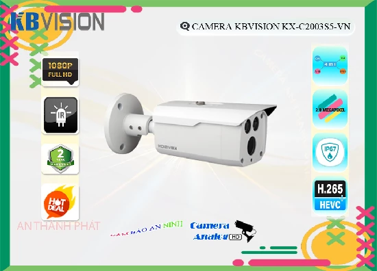 Lắp đặt camera tân phú Camera An Ninh  KBvision KX-C2003S5-VN Chất Lượng