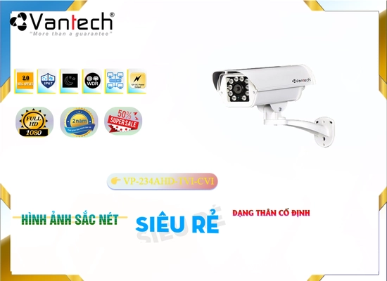 Lắp đặt camera tân phú Camera HD VanTech VP-234AHD/TVI/CVI Tiết Kiệm