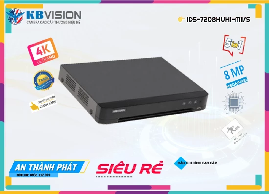 Lắp đặt camera tân phú Đầu Ghi  Hikvision Giá rẻ iDS-7208HUHI-M1/S