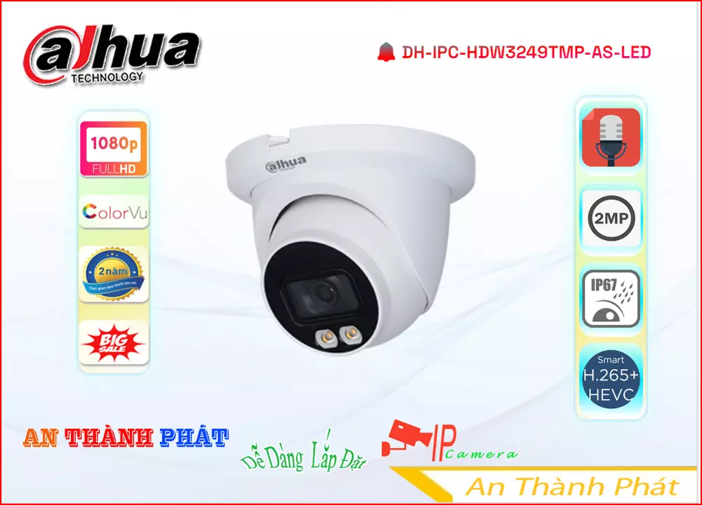 Camera ip dahua DH,IPC,HDW3249TMP,AS,LED,DH IPC HDW3249TMP AS LED,Giá Bán DH,IPC,HDW3249TMP,AS,LED sắc nét Dahua