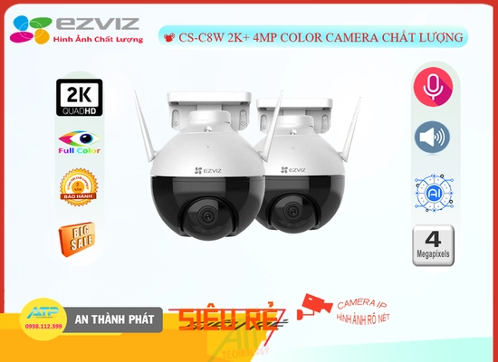 Lắp đặt camera tân phú CS-C8W 2K+ 4MP Color Wifi Ezviz đang khuyến mãi
