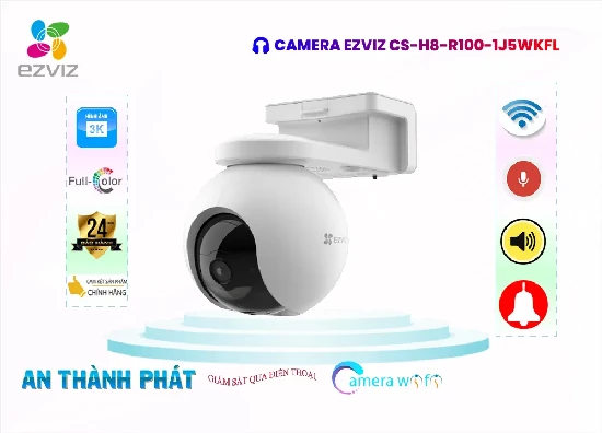 Lắp đặt camera tân phú CS-H8-R100-1J5WKFL Camera Thiết kế Đẹp  Wifi Ezviz