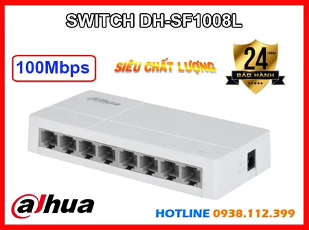 Lắp đặt camera SWITCH 8 CỔNG DH-SF1008L DAHUA