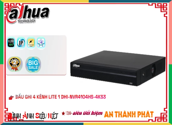 Lắp đặt camera tân phú Đầu Ghi Dahua Thiết kế Đẹp DHI-NVR4104HS-4KS3