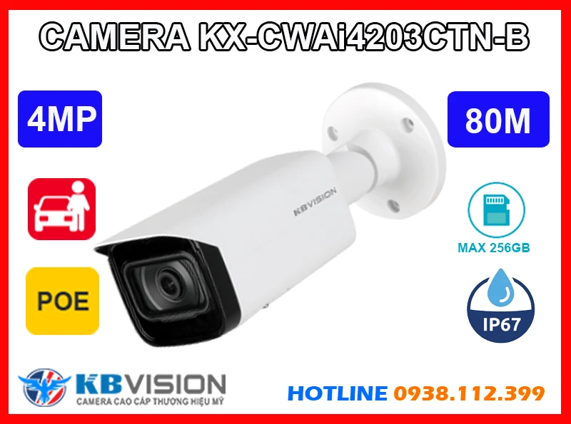 Lắp đặt camera KX-CWAi4203CTN-B Camera KBvision (4MP)