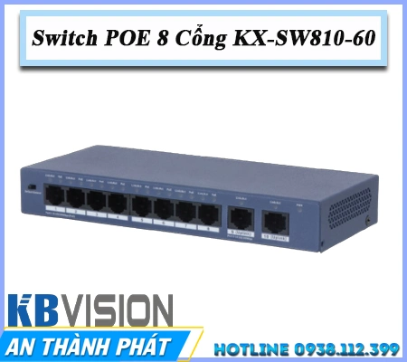 Switch POE KX-SW810-60, Switch 8 cổng KX-SW810-60, KX-SW810-60 Dahua, Switch Dahua KX-SW810-60, Bộ chia mạng POE KX-SW810-60, Switch camera KX-SW810-60, Thiết bị POE KX-SW810-60