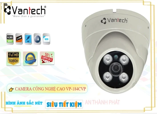 Lắp đặt camera tân phú VP-184CVP Camera Cấp Nguồ Qua Dây Mạng VanTech Giá tốt