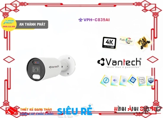 Lắp đặt camera tân phú VPH-C839AI Hình Ảnh Đẹp VanTech