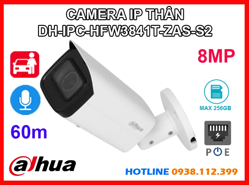 Lắp đặt camera Camera Dahua DH-IPC-HFW3841T-ZAS-S2 (8MP)
