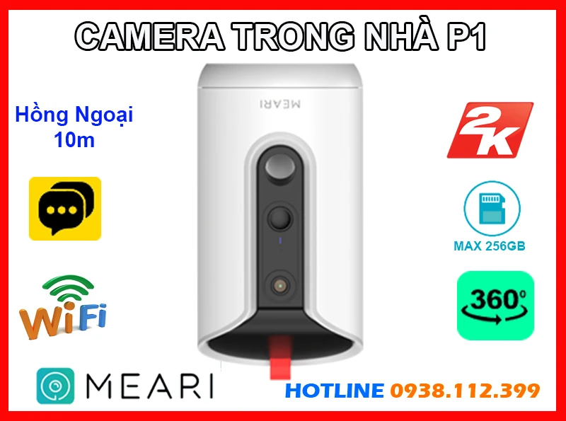 Lắp đặt camera Meari P1 Camera Wifi Không Dây (3MP)