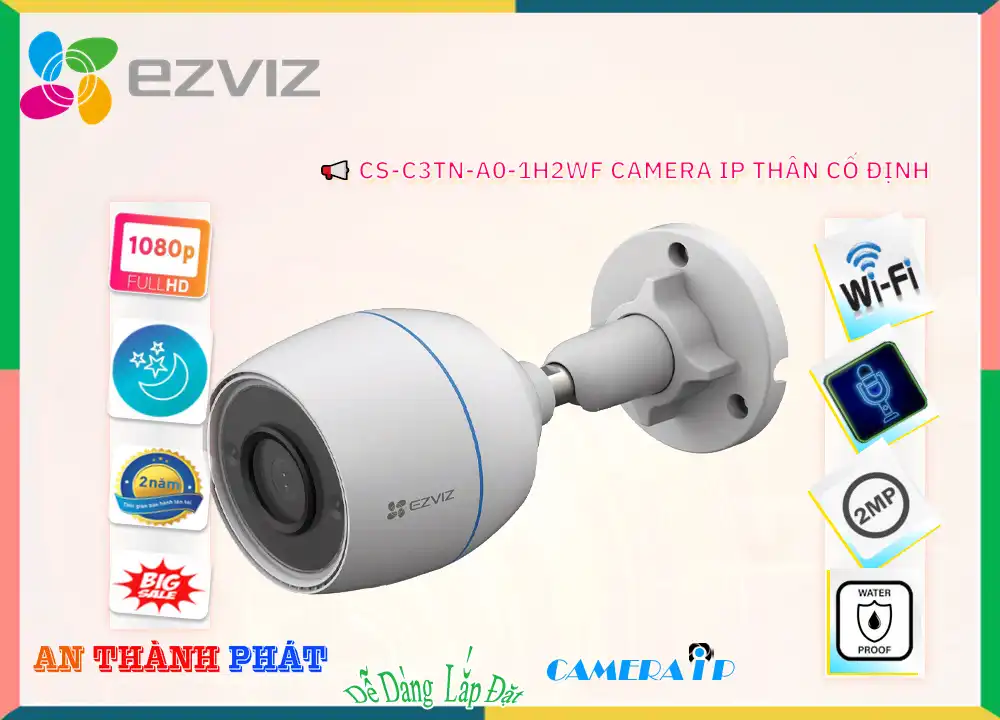 CS-C3TN-A0-1H2WF sắc nét Wifi Ezviz CS-C3TN-A0-1H2WF sắc nét Wifi Ezviz