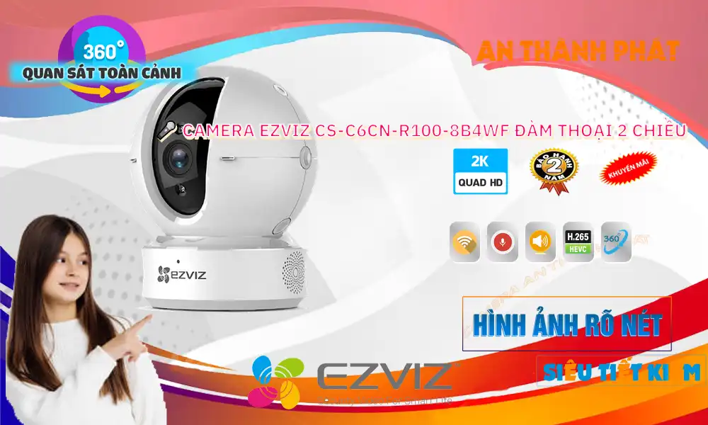 CS-C6CN-R100-8B4WF sắc nét Wifi Ezviz CS-C6CN-R100-8B4WF sắc nét Wifi Ezviz