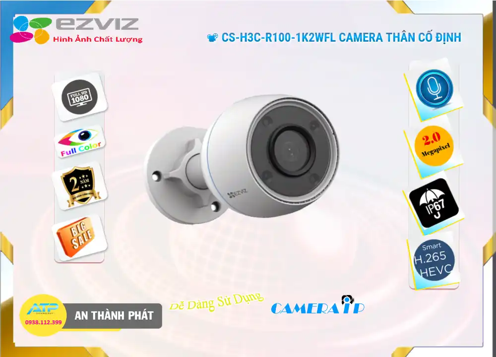 ➠ CS-H3c-R100-1K2WFL sắc nét Wifi Ezviz ➠ CS-H3c-R100-1K2WFL sắc nét Wifi Ezviz