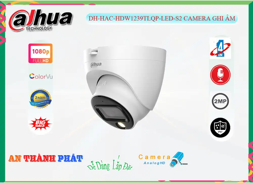 ➠  DH-HAC-HDW1239TLQP-LED-S2 sắc nét Dahua