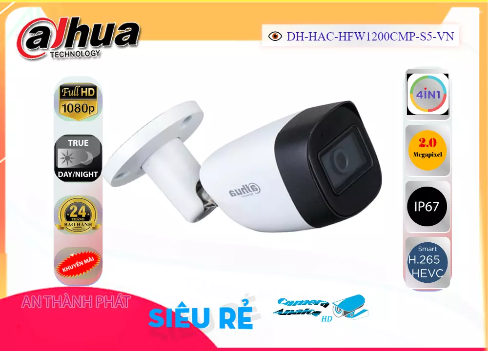 Camera dahua DH-HAC-HFW1200CMP-S5-VN,Giá DH-HAC-HFW1200CMP-S5-VN,DH-HAC-HFW1200CMP-S5-VN Giá Khuyến Mãi,bán