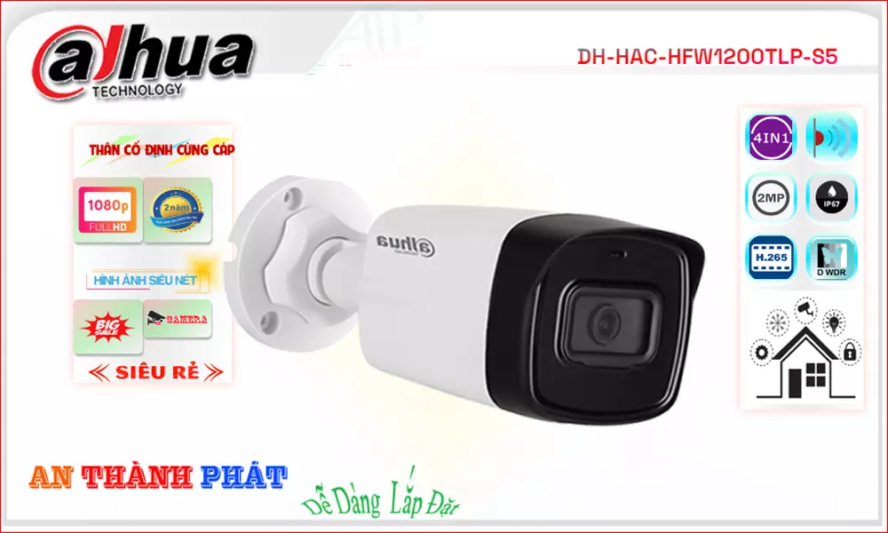 Camera dahua DH-HAC-HFW1200TLP-S5,DH-HAC-HFW1200TLP-S5 Giá Khuyến Mãi,DH-HAC-HFW1200TLP-S5 Giá rẻ,DH-HAC-HFW1200TLP-S5