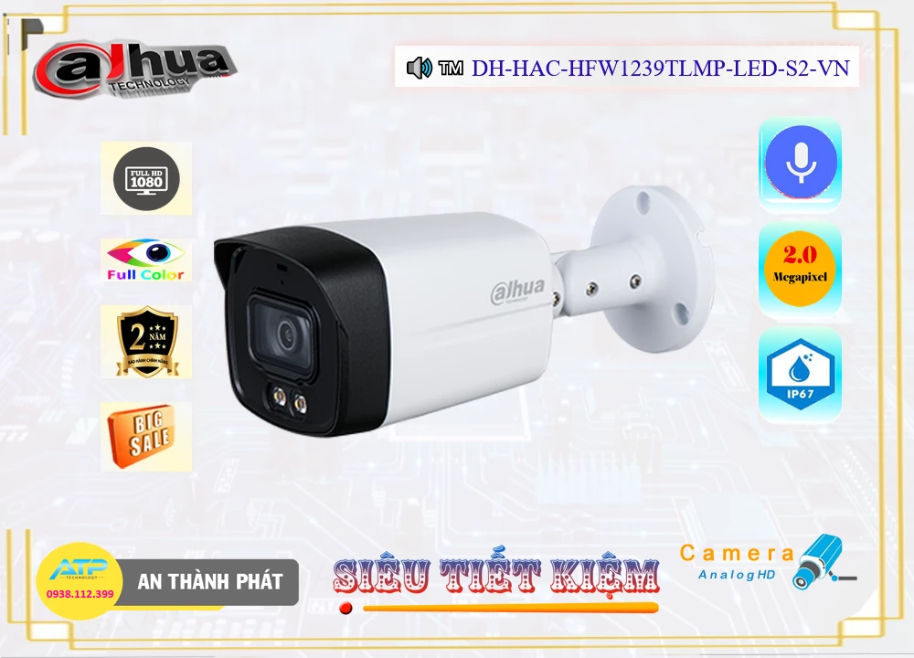 Camera Dahua DH-HAC-HFW1239TLMP-LED-S2-VN,DH-HAC-HFW1239TLMP-LED-S2-VN Giá Khuyến Mãi,DH-HAC-HFW1239TLMP-LED-S2-VN Giá