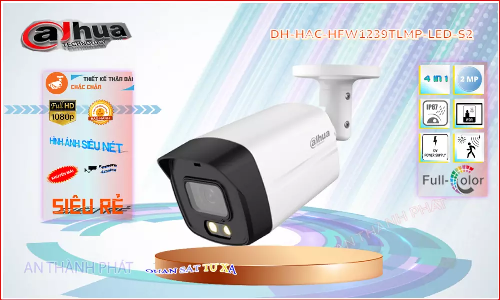Camera Dahua DH-HAC-HFW1239TLMP-LED-S2,DH-HAC-HFW1239TLMP-LED-S2 Giá rẻ,DH HAC HFW1239TLMP LED S2,Chất Lượng