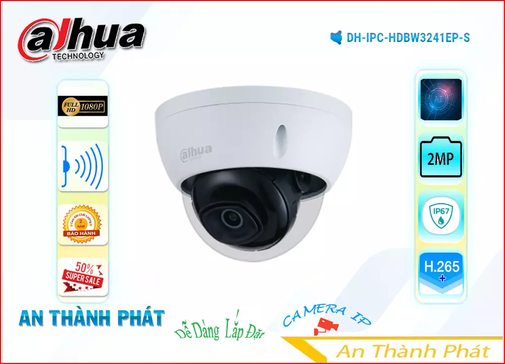 Camera IP Dome Dahua DH-IPC-HDBW3241EP-S,DH-IPC-HDBW3241EP-S Giá rẻ,DH-IPC-HDBW3241EP-S Giá Thấp Nhất,Chất Lượng