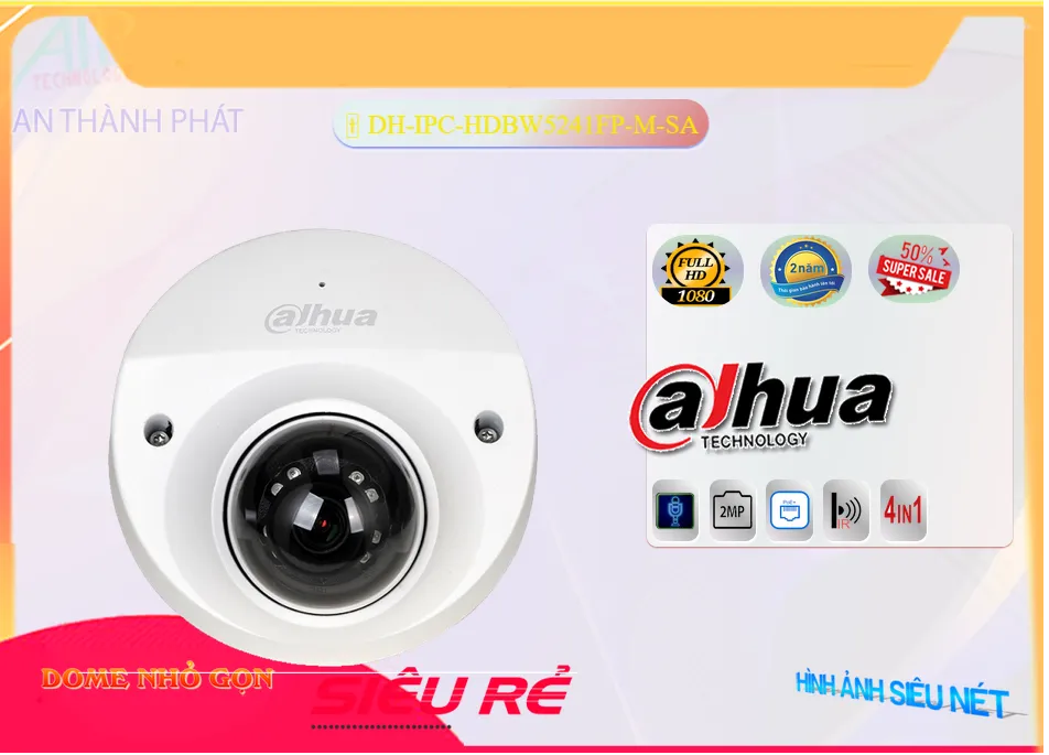 Camera Dahua DH-IPC-HDBW5241FP-M-SA,Giá DH-IPC-HDBW5241FP-M-SA,phân phối