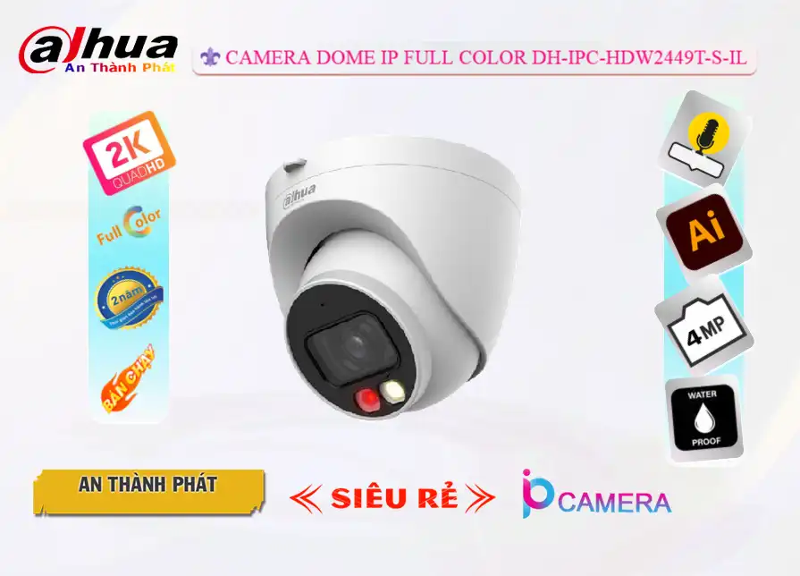 DH-IPC-HDW2449T-S-IL sắc nét Dahua DH-IPC-HDW2449T-S-IL sắc nét Dahua