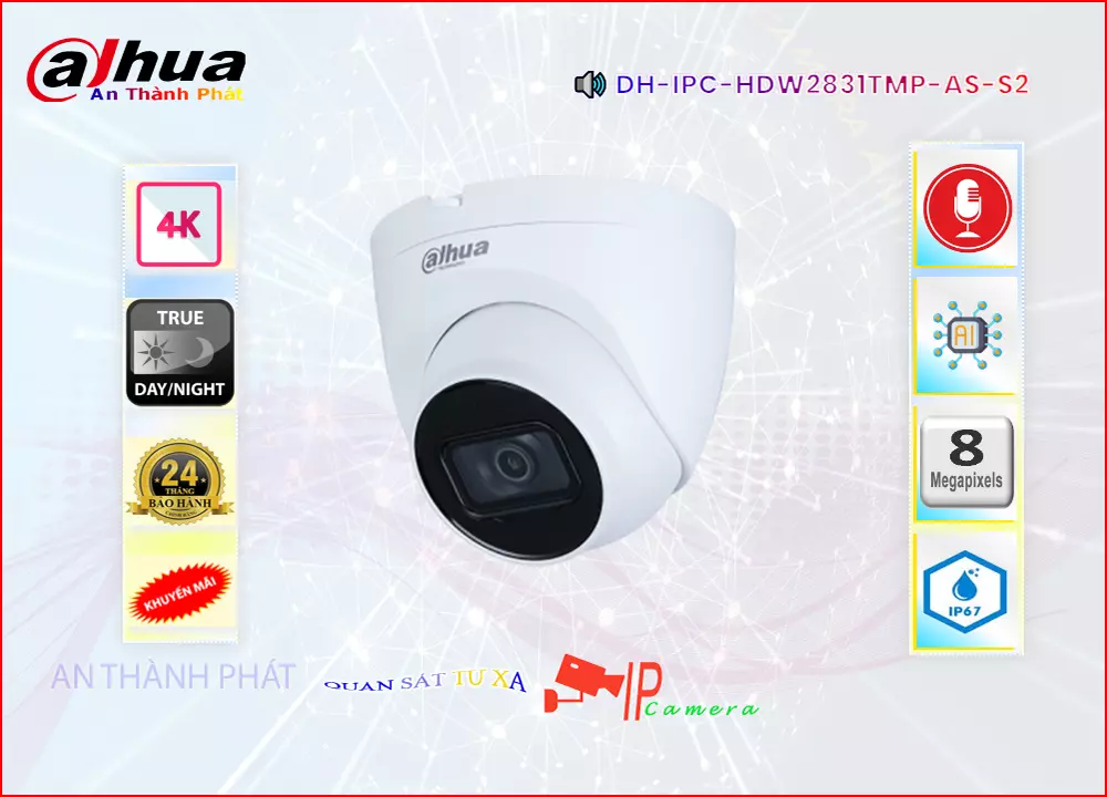 Camera dahua DH-IPC-HDW2831TMP-AS-S2,DH-IPC-HDW2831TMP-AS-S2 Giá rẻ,DH-IPC-HDW2831TMP-AS-S2 Giá Thấp Nhất,Chất Lượng