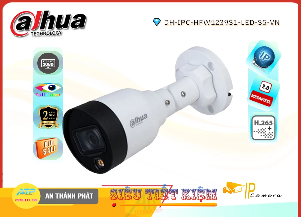 Camera Dahua DH-IPC-HFW1239S1-LED-S5-VN,DH IPC HFW1239S1 LED S5 VN,Giá Bán