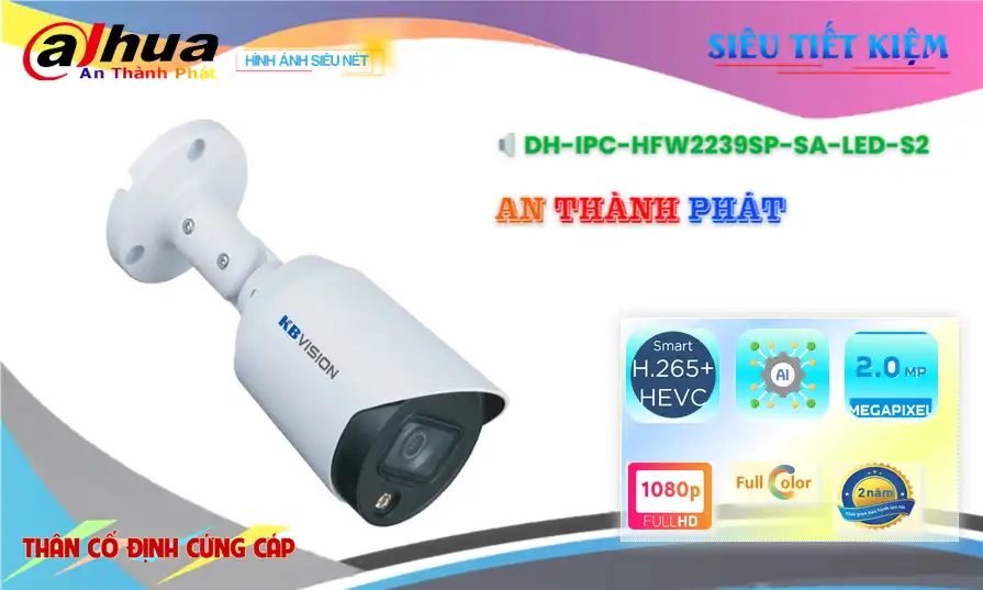 DH-IPC-HFW2239SP-SA-LED-S2 sắc nét Dahua ➠