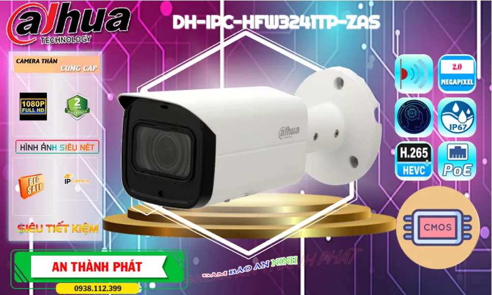 Điểm nổi bật camera ip Dahua DH-IPC-HFW3241TP-ZAS