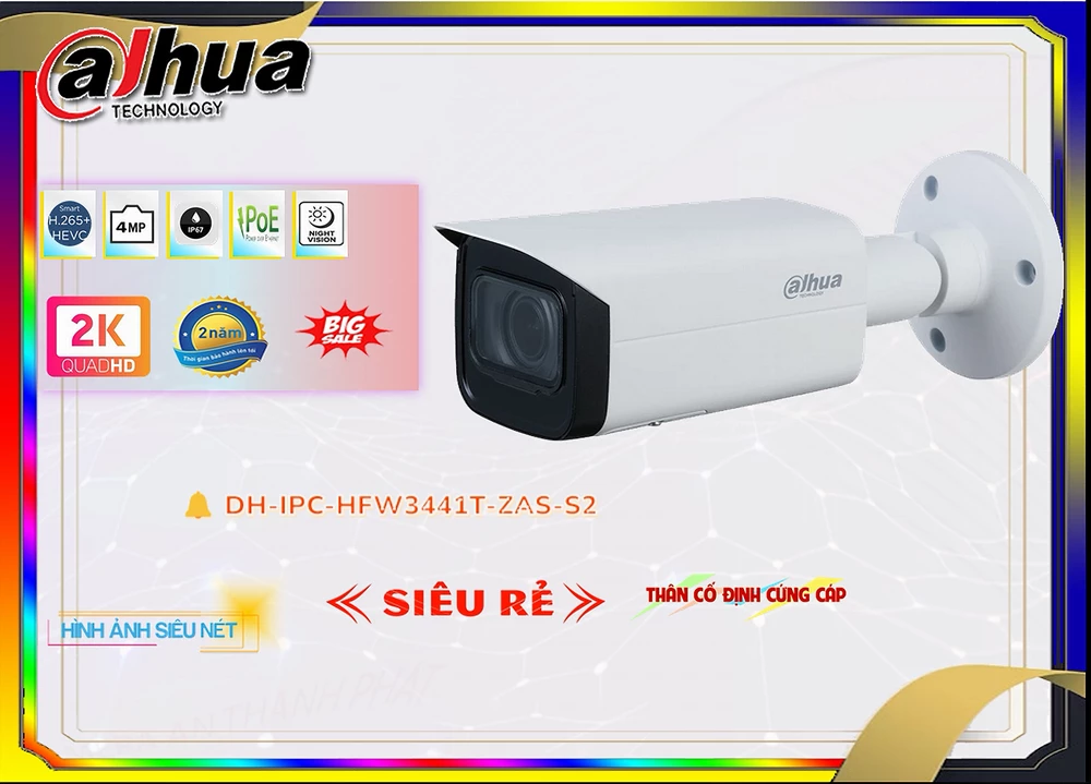 Camera Dahua DH-IPC-HFW3441T-ZAS-S2,Giá DH-IPC-HFW3441T-ZAS-S2,phân phối
