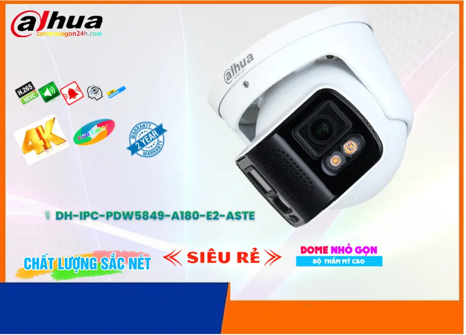 Camera Dahua DH-IPC-PDW5849-A180-E2-ASTE,DH-IPC-PDW5849-A180-E2-ASTE Giá Khuyến Mãi,DH-IPC-PDW5849-A180-E2-ASTE Giá