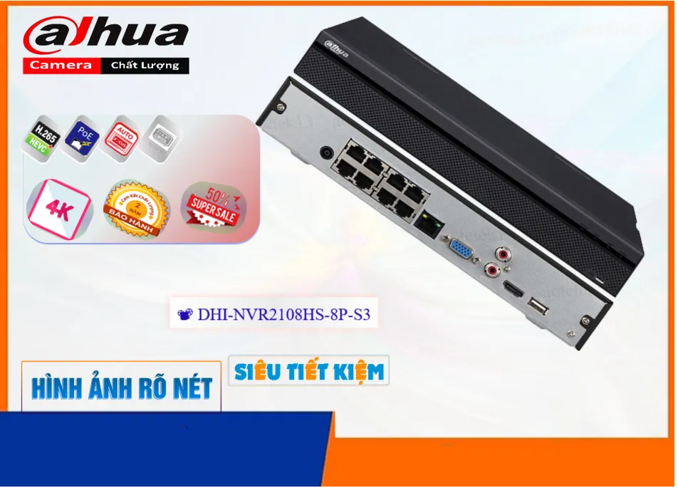 Đầu Ghi Hình IP Dahua DHI-NVR2108HS-8P-S3,DHI-NVR2108HS-8P-S3 Giá Khuyến Mãi,DHI-NVR2108HS-8P-S3 Giá