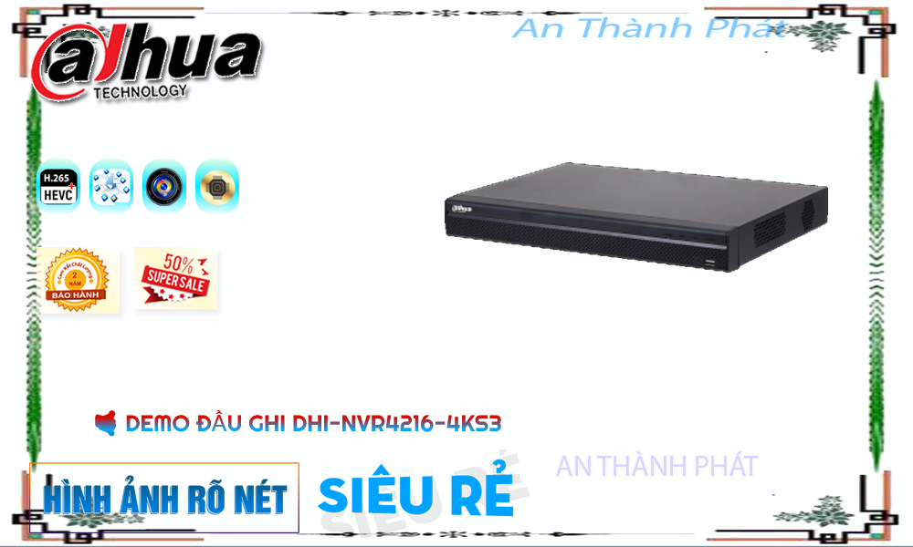 ✪ Đầu Ghi Camera DHI-NVR4216-4KS3 Dahua Thiết kế Đẹp,DHI-NVR4216-4KS3 Giá Khuyến Mãi,DHI-NVR4216-4KS3 Giá