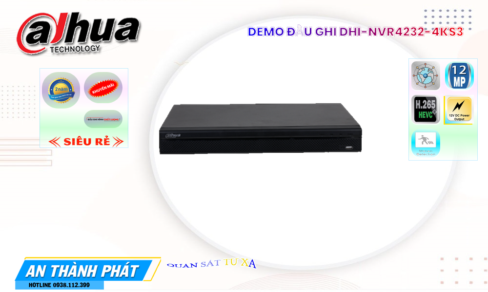 DHI-NVR4232-4KS3 Đầu Thu Dahua DHI-NVR4232-4KS3 Đầu Thu Dahua