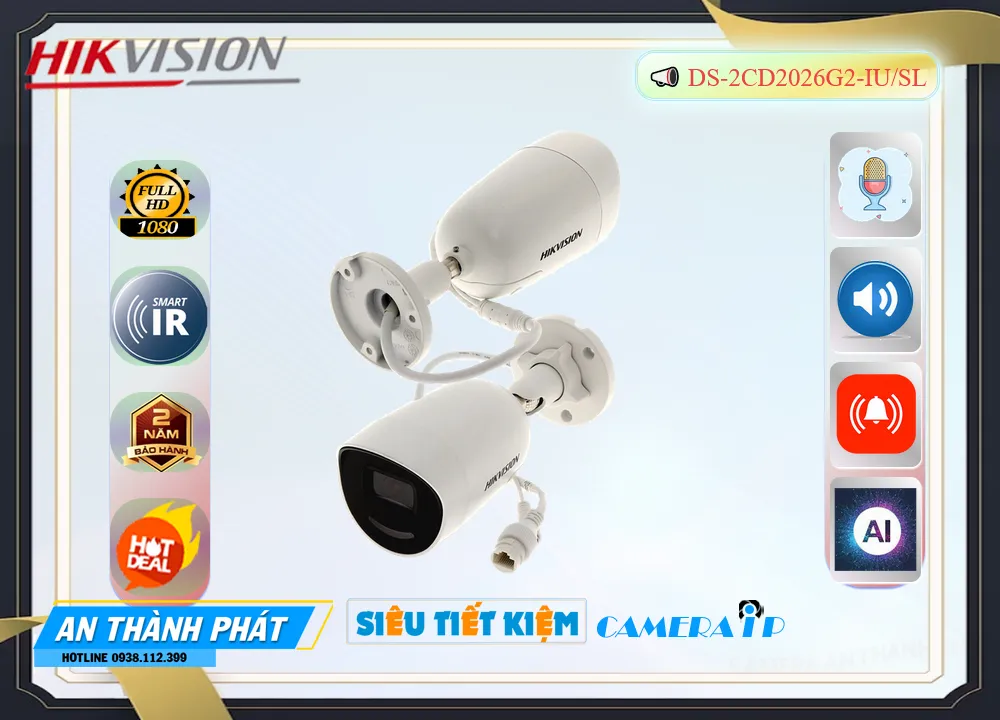 Camera Hikvision DS-2CD2026G2-IU/SL,Giá DS-2CD2026G2-IU/SL,phân phối DS-2CD2026G2-IU/SL,DS-2CD2026G2-IU/SLBán Giá