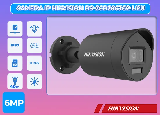 Camera IP HIKVISION DS-2CD2063G2-LI2U 6MP,Bán Giá DS-2CD2063G2-LI2U,Nhà Phân Phối DS-2CD2063G2-LI2U,DS-2CD2063G2-LI2U Chiết khấu cao Hikvision Bán Sỉ,DS-2CD2063G2-LI2U Giá Thấp Nhất,Giá Bán DS-2CD2063G2-LI2U Hình ảnh sắc nét với Ultra 4k lite ,Nơi Lắp Thiết Bị Camera DS-2CD2063G2-LI2U