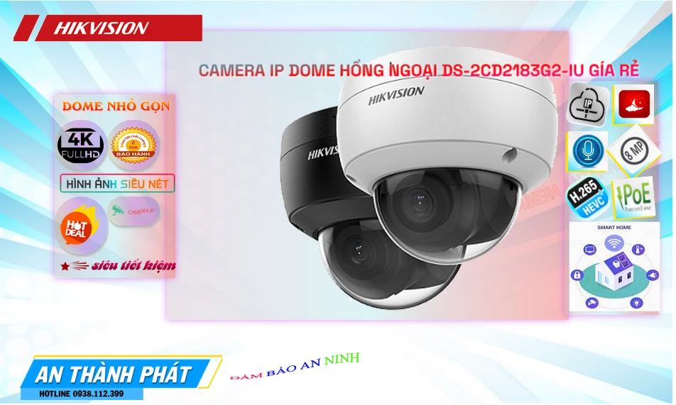 Camera An Ninh  Hikvision DS-2CD2183G2-IU Thiết kế Đẹp