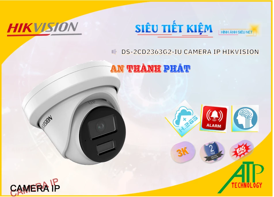 Camera Ghi Âm Hikvision DS-2CD2363G2-IU,DS 2CD2363G2 IU,Giá Bán DS-2CD2363G2-IU,DS-2CD2363G2-IU Giá Khuyến