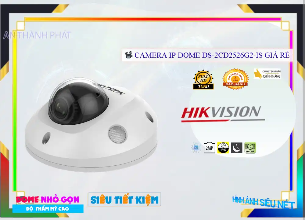 Camera DS-2CD2526G2-IS Thiết kế Đẹp,Giá DS-2CD2526G2-IS,DS-2CD2526G2-IS Giá Khuyến Mãi,bán
