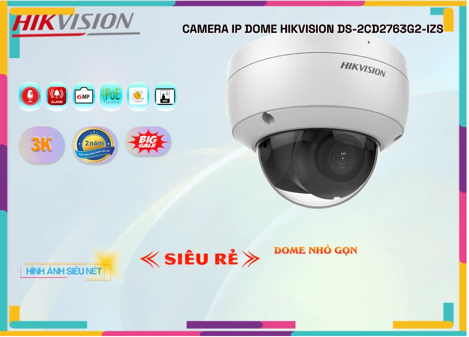 Camera IP 6MP Hikvision DS-2CD2763G2-IZS,Giá DS-2CD2763G2-IZS,phân phối DS-2CD2763G2-IZS,DS-2CD2763G2-IZSBán Giá Rẻ,Giá