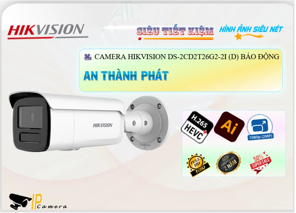 Camera Hikvision DS-2CD2T26G2-2I(D),DS-2CD2T26G2-2I(D) Giá rẻ,DS-2CD2T26G2-2I(D) Giá Thấp Nhất,Chất Lượng