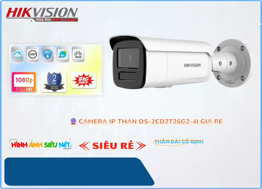 Camera An Ninh Hikvision DS-2CD2T26G2-4I Tiết Kiệm,DS-2CD2T26G2-4I Giá rẻ,DS-2CD2T26G2-4I Giá Thấp Nhất,Chất Lượng