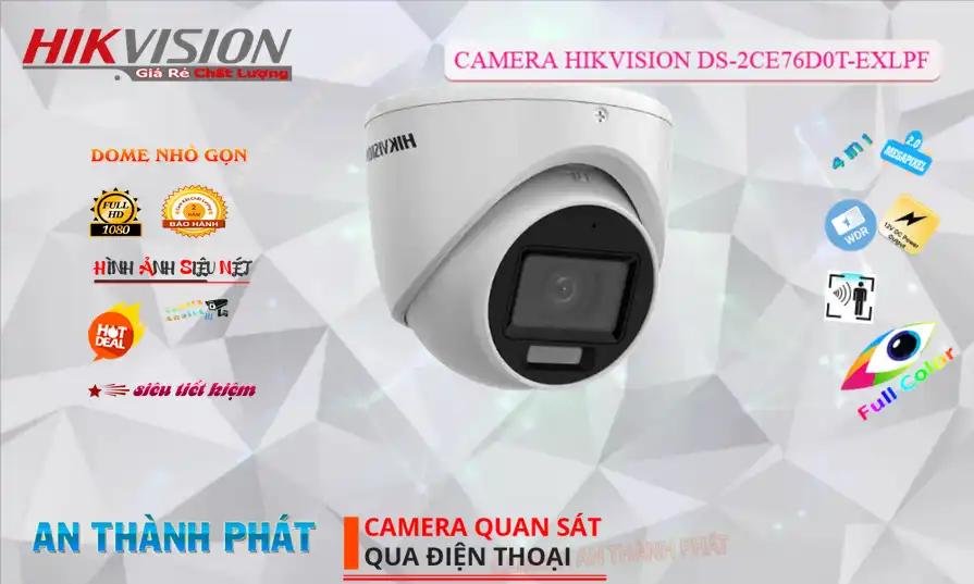 Camera Hikvision <b>DS-2CE76D0T-EXLPF</b>