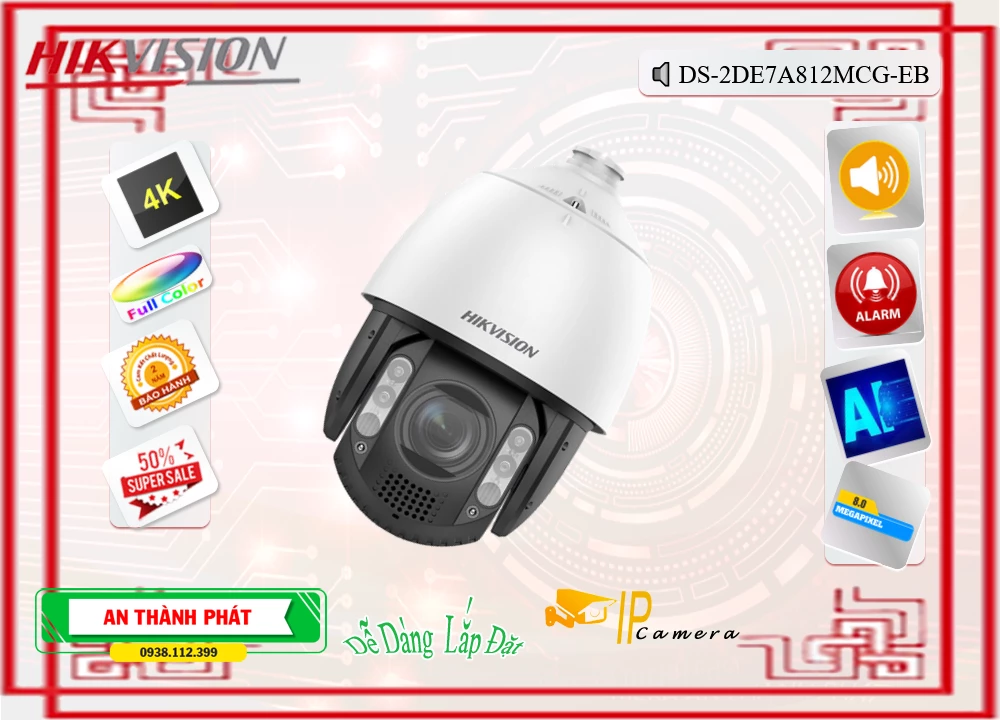 Camera Hikvision DS-2DE7A812MCG-EB,Giá DS-2DE7A812MCG-EB,DS-2DE7A812MCG-EB Giá Khuyến Mãi,bán