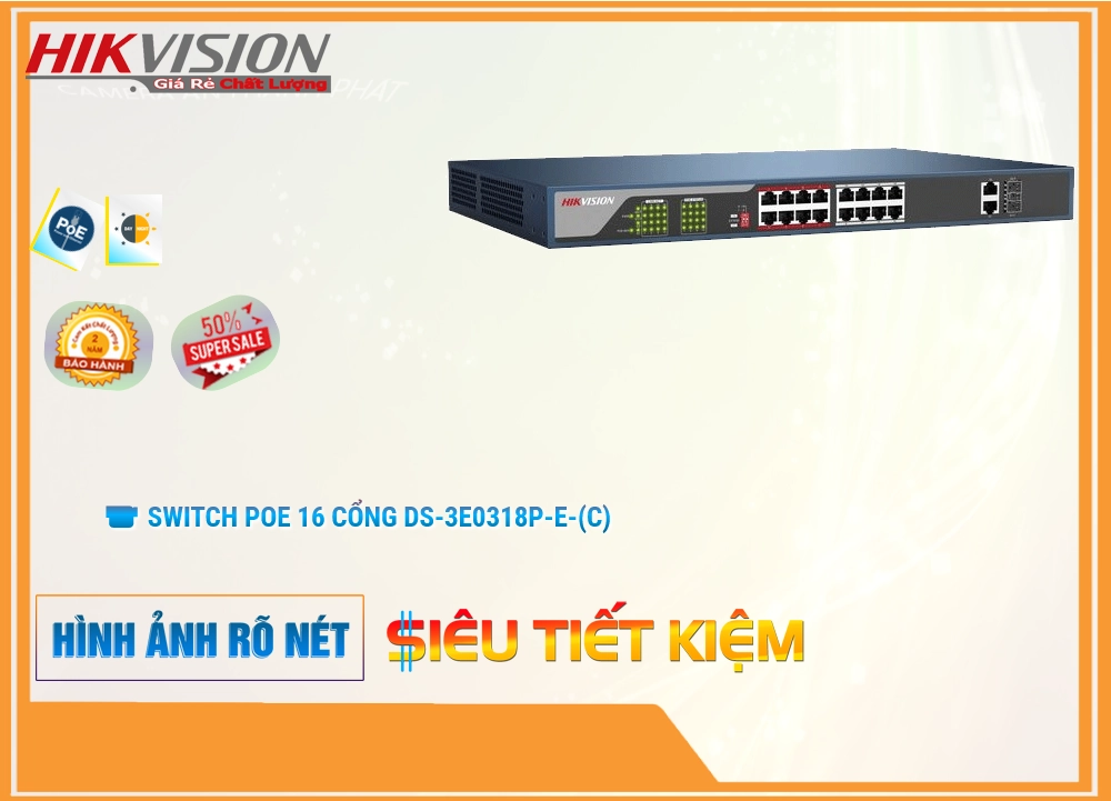 Switch chuyển đổi mạng,DS-3E0318P-E(C) Giá rẻ,DS 3E0318P E(C),Chất Lượng ,thông số DS-3E0318P-E(C),Giá