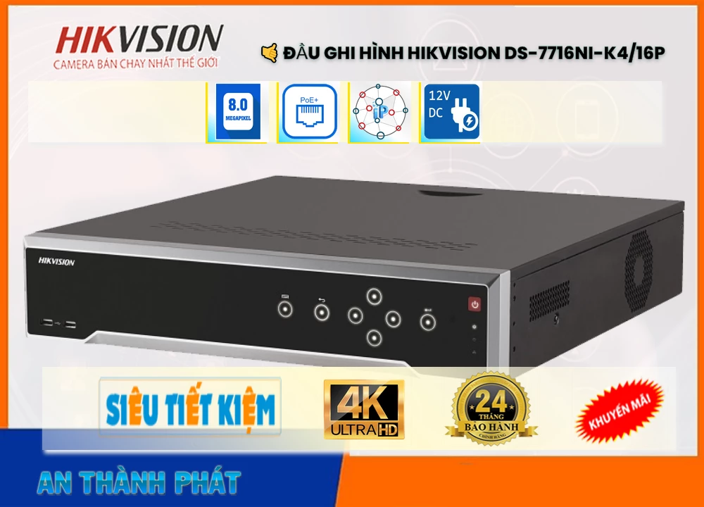 Đầu Ghi Hikvision DS-7716NI-K4/16P,thông số DS-7716NI-K4/16P,DS 7716NI K4/16P,Chất Lượng