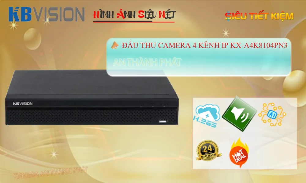 Đầu Thu KTS KBvision KX-A4K8104PN3 Giá rẻ Đầu Thu KTS KBvision KX-A4K8104PN3 Giá rẻ